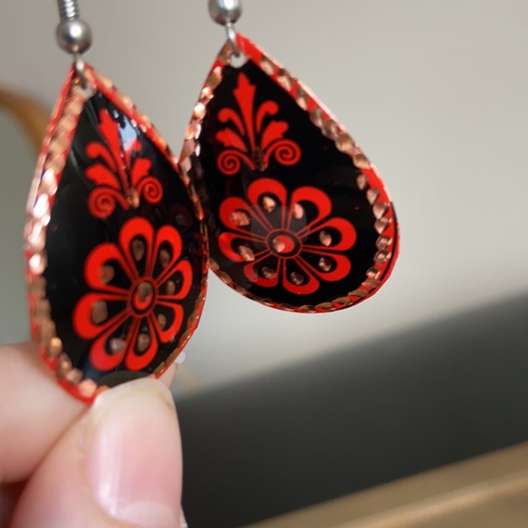 Handmade Turkish Copper Earrings - Picture 5 of 5